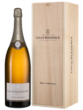Шампанское Louis Roederer Brut Premier (wooden gift box), (123279), gift box в подарочной упаковке, белое брют, 3 л, Брют Премьер цена 54990 рублей