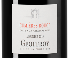 Вино Cumieres Rouge Meunier, (141156), красное сухое, 2015 г., 0.75 л, Кюмьер Руж Менье цена 15990 рублей