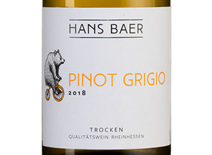 Вино Hans Baer Pinot Grigio, (132086), белое полусухое, 2018, 0.75 л, Ханс Баер Пино Гриджо цена 1190 рублей