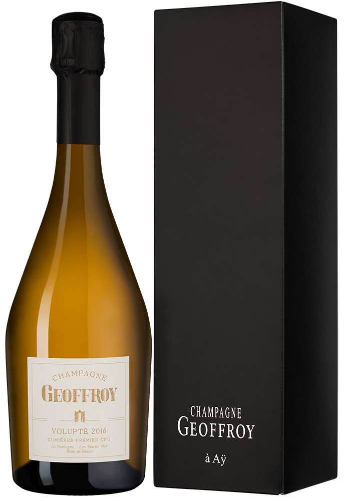 Шампанское Geoffroy Volupte Brut Premier Cru в подарочной упаковке, 2016, (144798), Франция, Шампань, белое, экстра брют, 0.75 л, Волюпте Премье Крю Брют, цена 21990 рублей