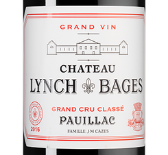 Вино Chateau Lynch-Bages (Pauillac), (151430), красное сухое, 2016, 0.75 л, Шато Линч-Баж цена 46990 рублей