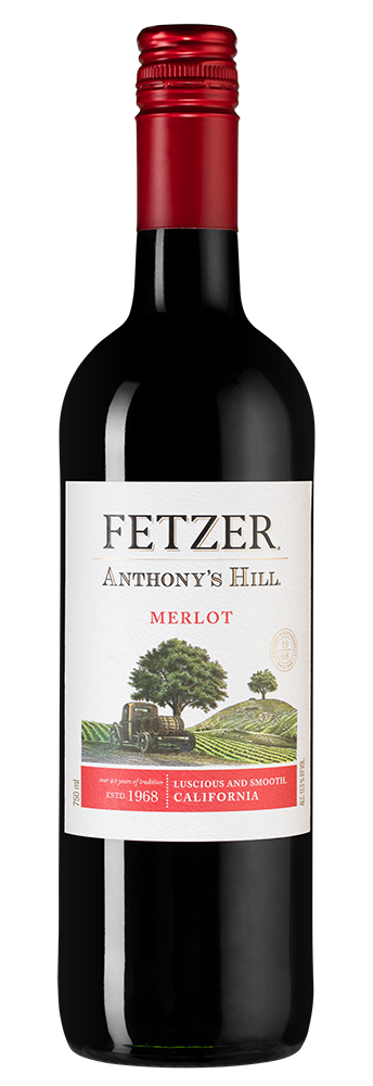 Вино Anthony's Hill Merlot, Fetzer, (116552), Соединенные Штаты Америки, Калифорния, красное, полусухое, 0.75 л, Энтонис Хилл Мерло, цена 1240 рублей