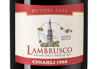 Шипучее вино Lambrusco dell'Emilia Rosso Poderi Alti, (132347), красное полусладкое, 1.5 л, Ламбруско дель'Эмилия Россо Подери Альти цена 1690 рублей