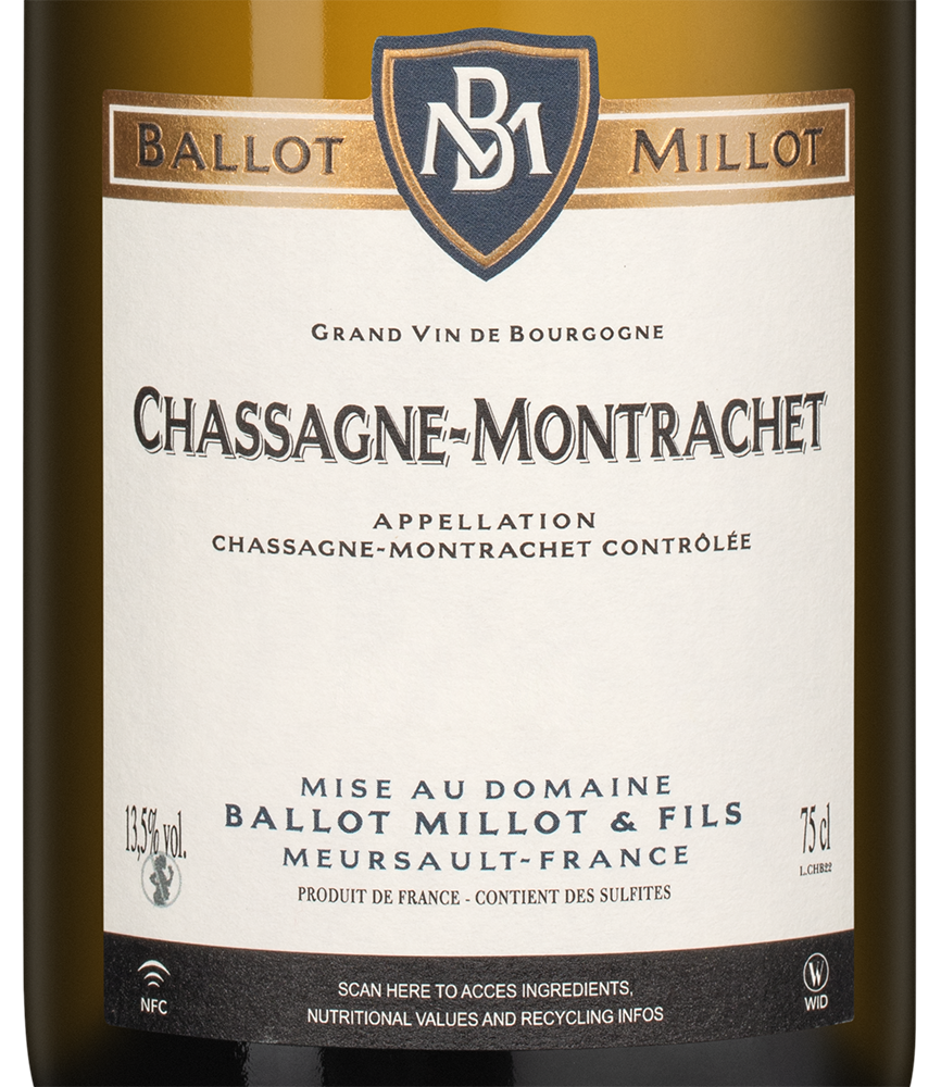 Вино Chassagne-Montrachet, Domaine Ballot Millot et Fils, 2023, (154456), Франция, Бургундия, белое, сухое, 0.75 л, Шассань-Монраше, цена 27490 рублей