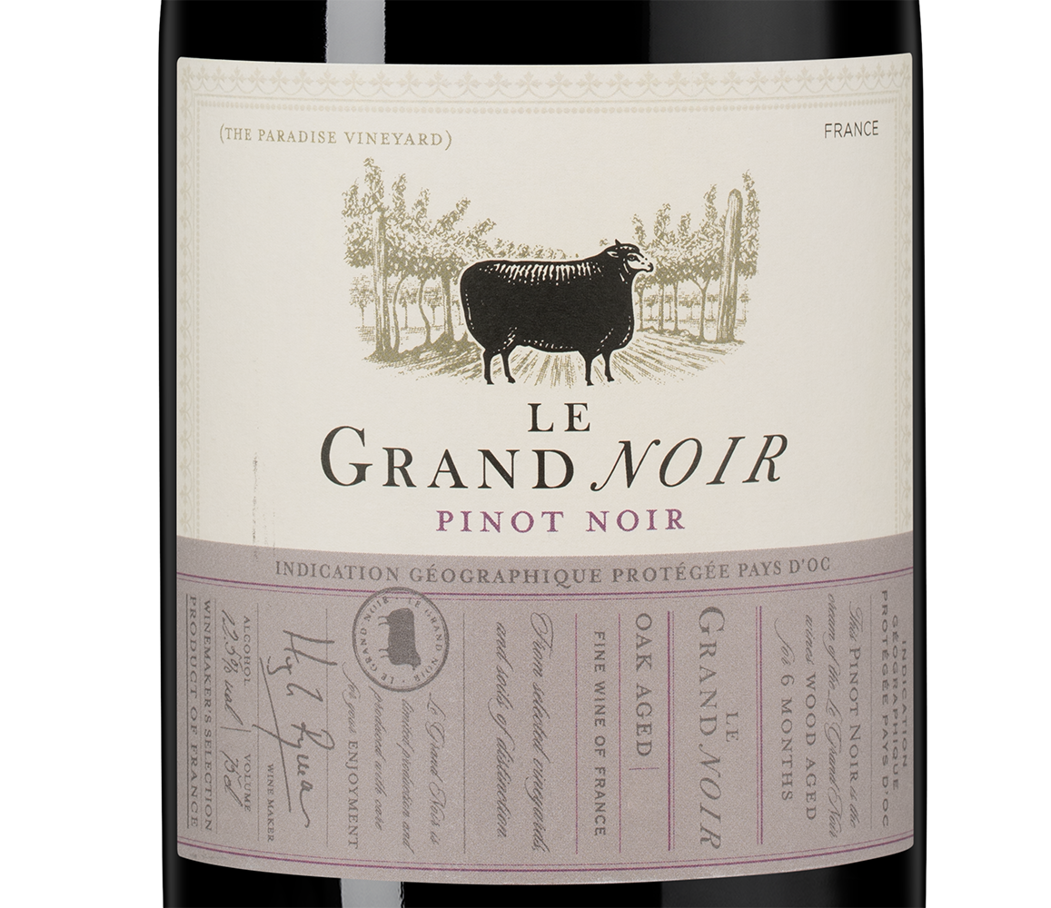 Вино Le Grand Noir Pinot Noir, 2024, (159063), Франция, Лангедок-Руссильон, красное, сухое, 0.75 л, Ле Гран Нуар Пино Нуар, цена 1272 рублей