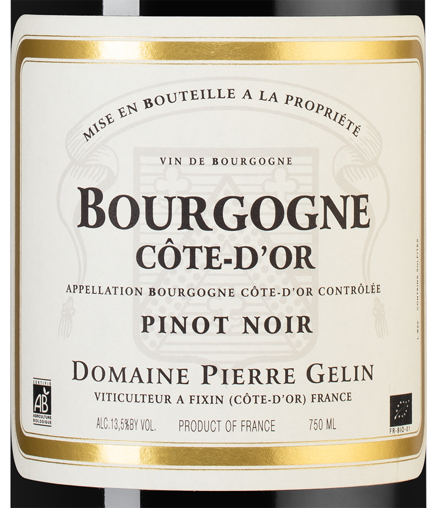 Вино Bourgogne Cote d`Or, Domaine Pierre Gelin, 2023, (151315), Франция, Бургундия, красное, сухое, 0.75 л, Бургонь Кот д'Ор Пино Нуар, цена 8490 рублей