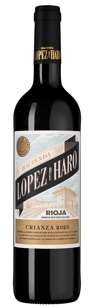 Вино Hacienda Lopez de Haro Crianza, 2020, (149472), Испания, Риоха, красное, сухое, 0.75 л, Риоха Крианса, цена 1868 рублей