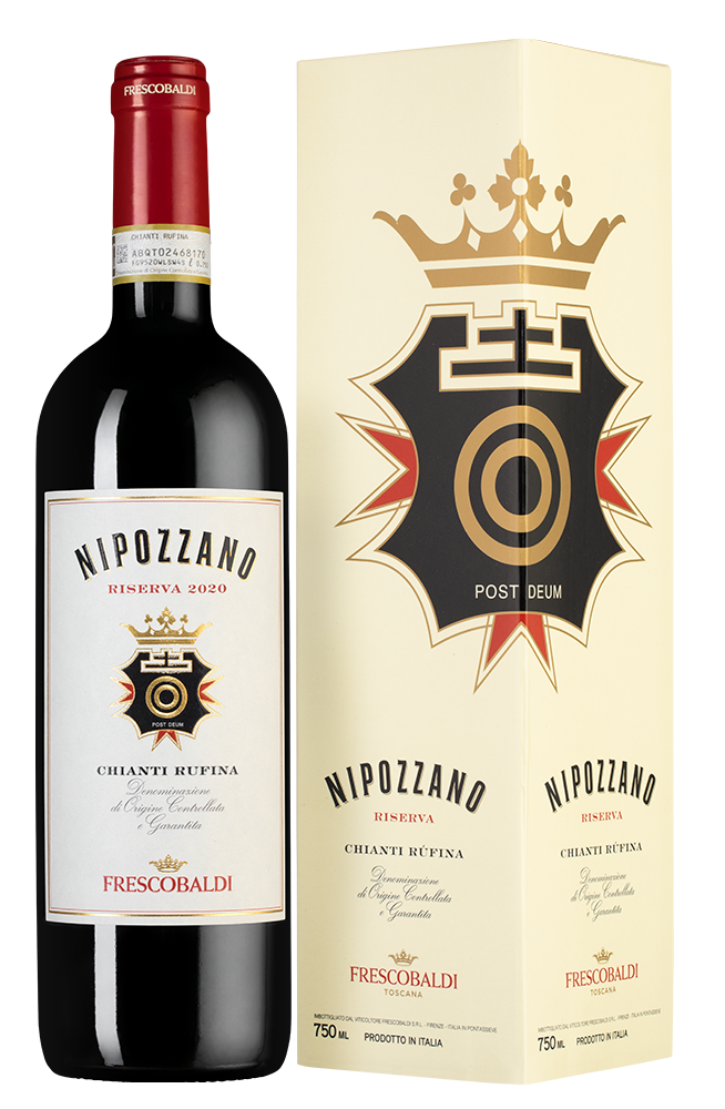 Вино Nipozzano Chianti Rufina Riserva в подарочной упаковке, Frescobaldi, 2020, (143590), Италия, Тоскана, красное, сухое, 0.75 л, Нипоццано Кьянти Руфина Ризерва, цена 5890 рублей