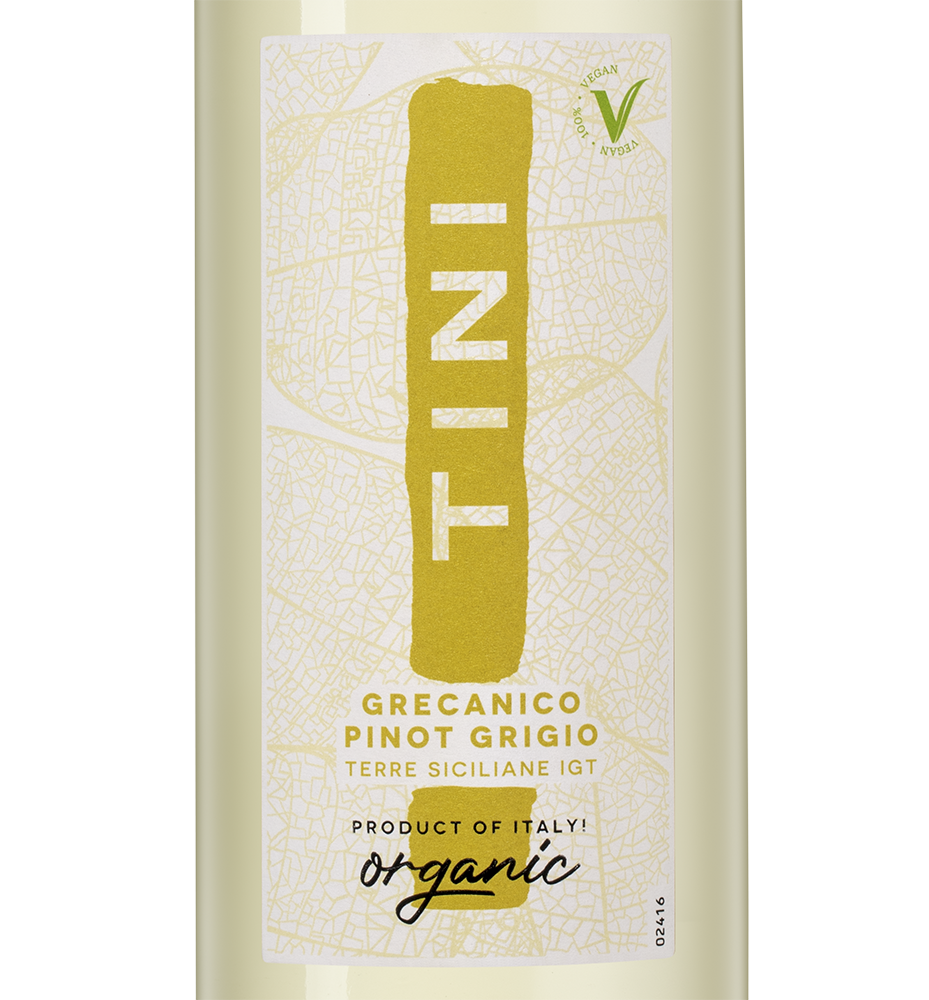 Вино Tini Grecanico/ Pinot Grigio Biologico, Caviro, 2022, (141415), Италия, Сицилия, белое, полусухое, 0.75 л, Тини Греканико/ Пино Гриджо Биолоджико, цена 1640 рублей