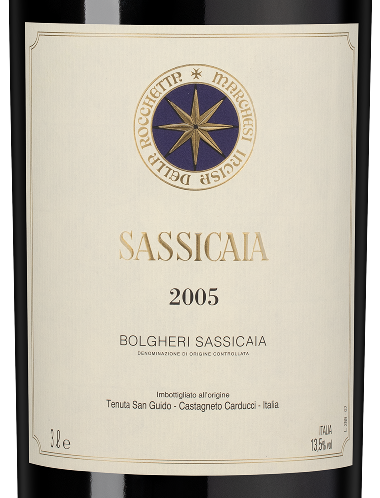 Вино Sassicaia, Tenuta San Guido, 2005, 3л, (151400), Италия, Тоскана, красное, сухое, 3 л, Сассикайя, цена 874990 рублей
