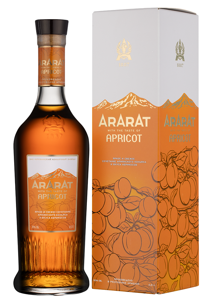 Бренди Арарат со вкусом абрикоса в подарочной упаковке, 0.5л, (146882), Армения, Араратская долина, 0.5 л, Арарат Абрикос, цена 1690 рублей