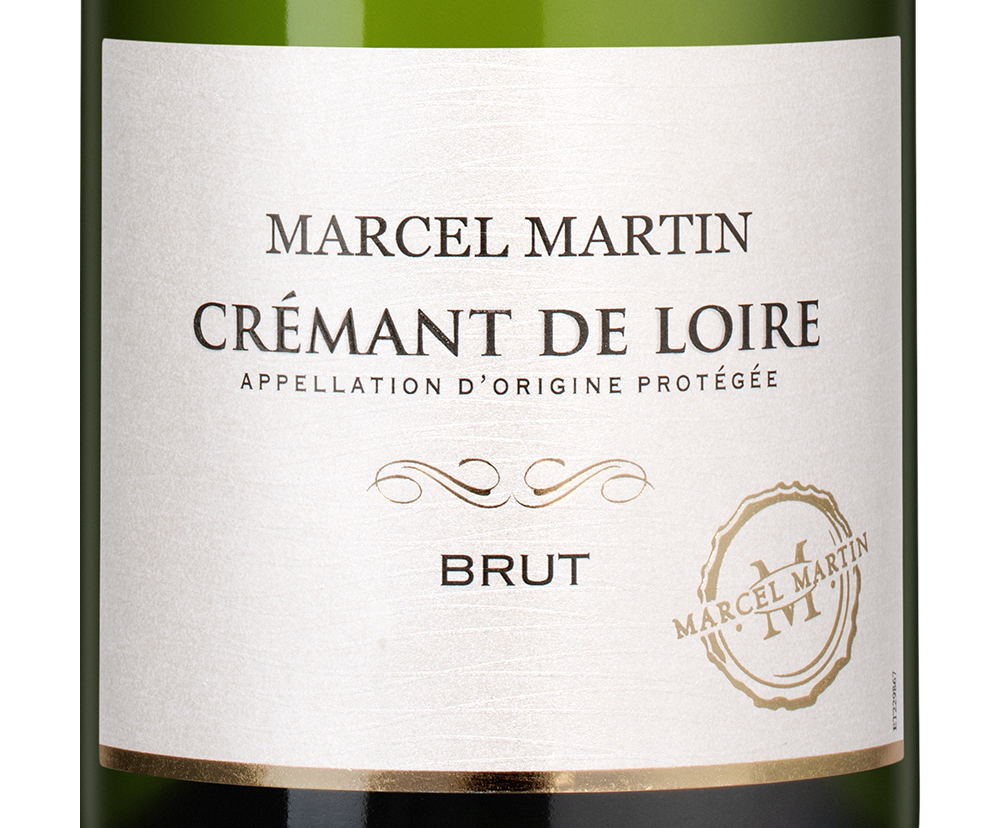 Игристое вино Cremant de Loire Brut, Marcel Martin, (160564), Франция, Долина Луары, белое, брют, 0.75 л, Креман де Луар Брют, цена 3190 рублей