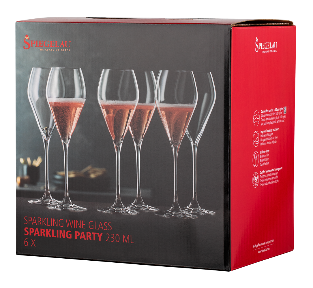 Набор из 6-ти бокалов Spiegelau Sparkling Party для игристого вина и шампанского, 0.23л, (147014), Словакия, хрустальное стекло, 0.23 л, Шпигелау Спарклинг Пати 230 (набор по 6), цена 8940 рублей