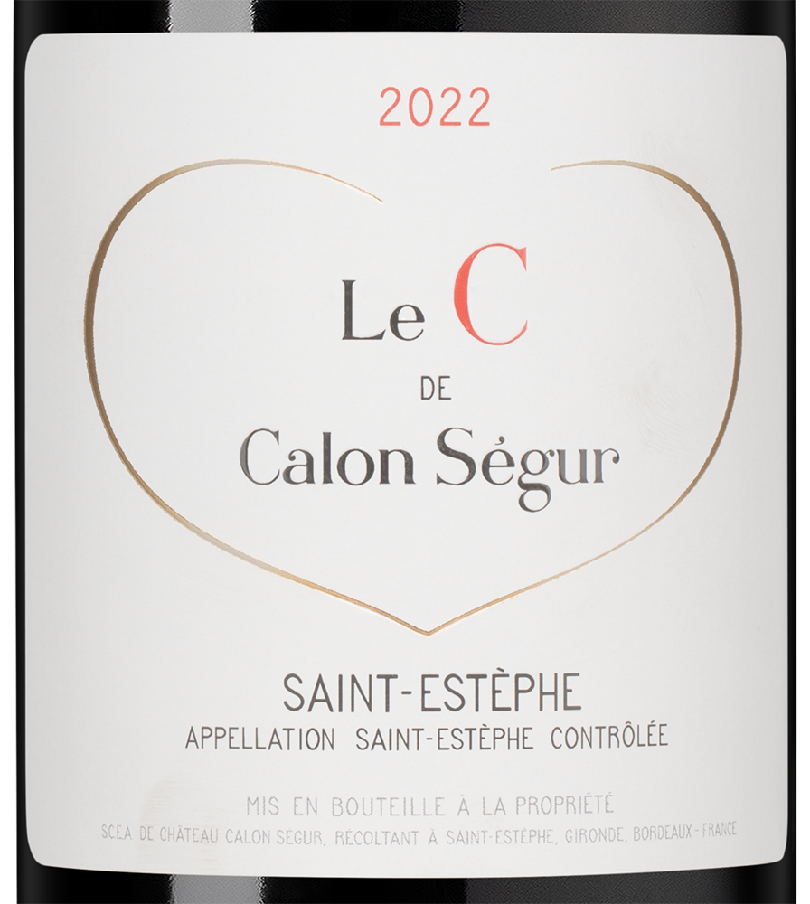 Вино Le C de Calon Segur, Chateau Calon Segur, 2022, (155713), Франция, Бордо, красное, сухое, 0.75 л, Ле С де Калон Сегюр, цена 8790 рублей