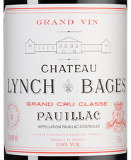 Вино Chateau Lynch-Bages, (115147), красное сухое, 2000 г., 0.75 л, Шато Линч-Баж цена 80030 рублей