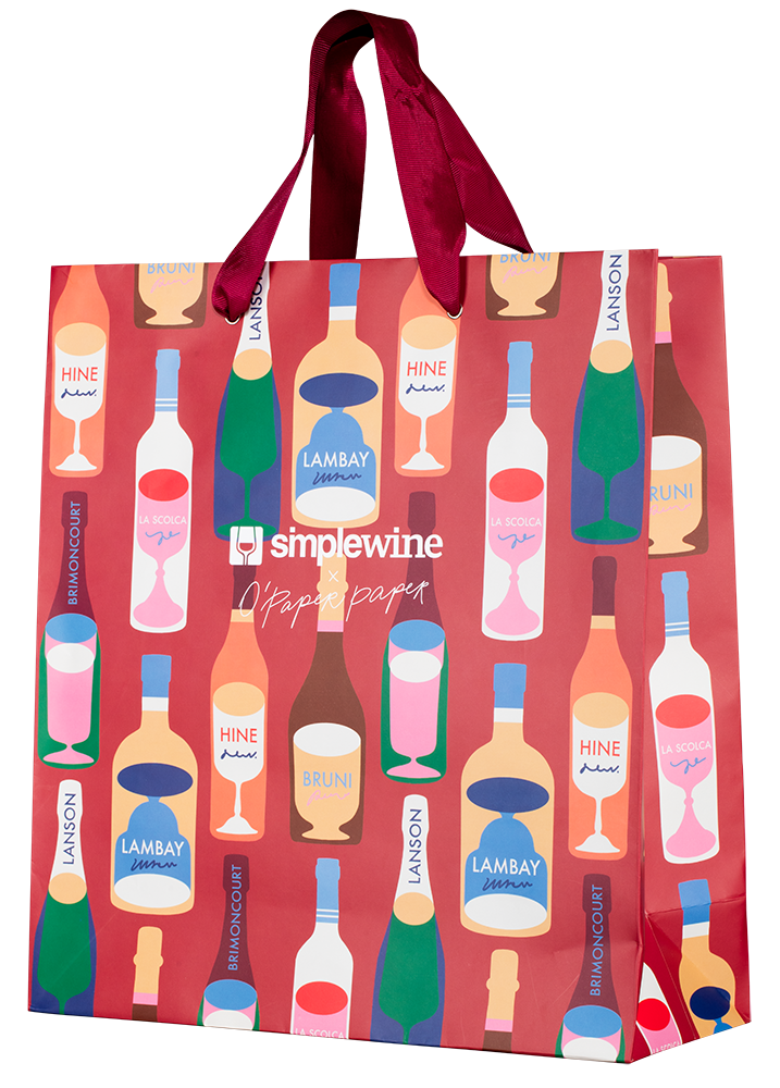 Пакет подарочный бордовый большой SimpleWine x O Paper Paper, (159850), Россия, Пакет SW O Paper 350*320*120 мм бордо, цена 390 рублей