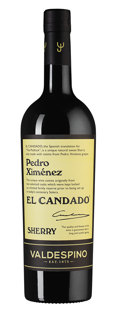 Херес Pedro Ximenez El Candado, Valdespino, (132783), Испания, Андалусия, 0.75 л, Педро Хименес Эль Кандадо, цена 5990 рублей