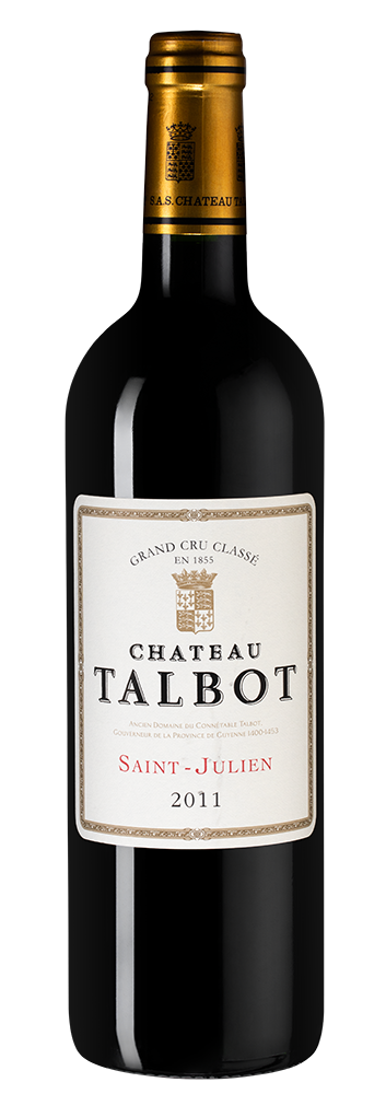 Вино Chateau Talbot Grand Cru Classe (Saint-Julien), 2011, (148079), Франция, Бордо, красное, сухое, 0.75 л, Шато Тальбо, цена 29990 рублей