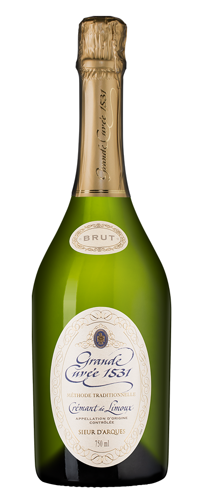 Игристое вино Grande Cuvee 1531 Cremant de Limoux, Aimery Sieur d’Arques, (155231), Франция, Лангедок-Руссильон, белое, брют, 0.75 л, Гранд Кюве 1531 Креман де Лиму, цена 2243 рублей