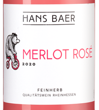 Вино Hans Baer Merlot Rose, (125600), розовое полусухое, 2020 г., 0.75 л, Ханс Баер Мерло Розе цена 1190 рублей