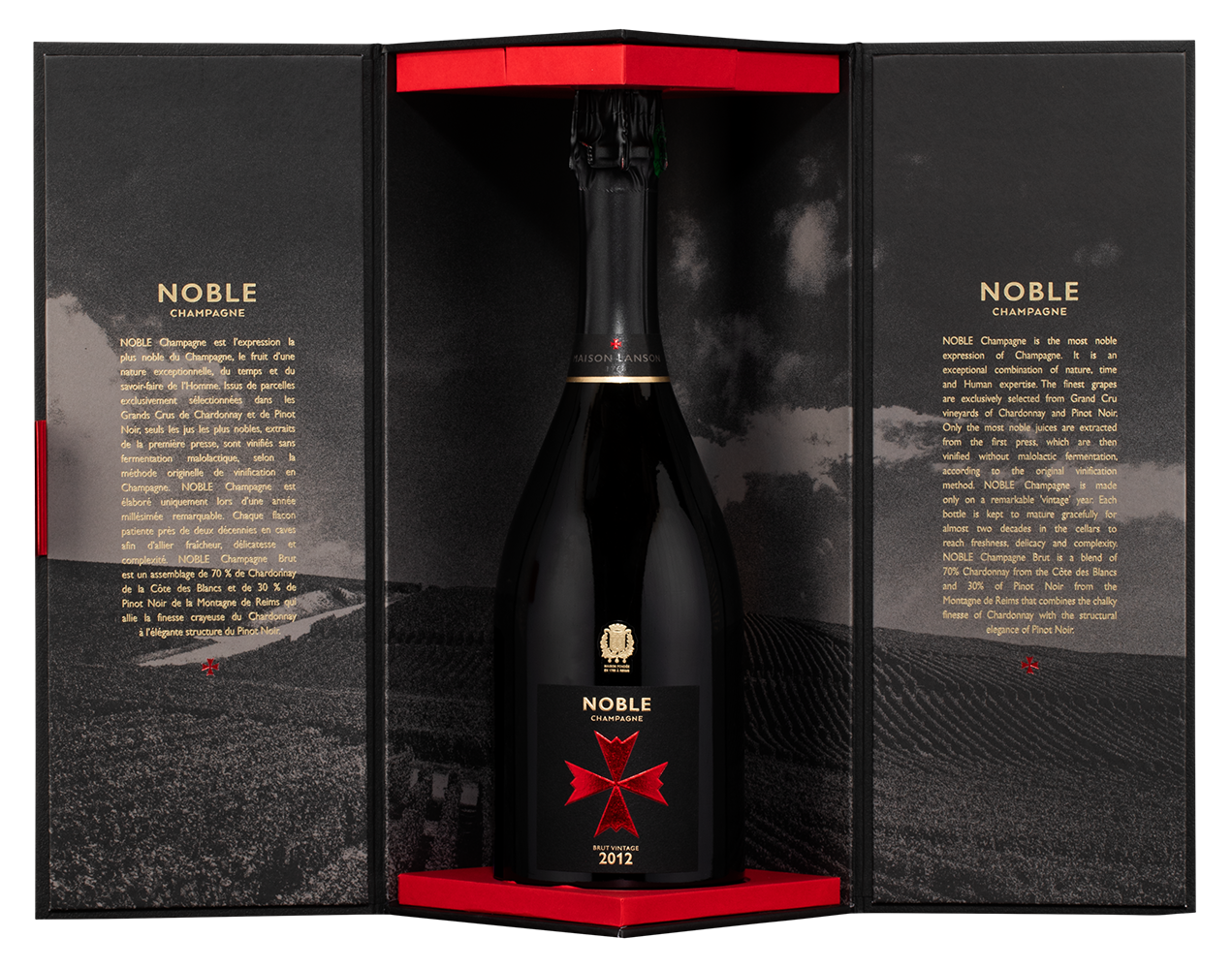 Шампанское Noble Champagne Brut в подарочной упаковке, Lanson, 2012, (156740), Франция, Шампань, белое, брют, 0.75 л, Нобль Шампань Брют, цена 59990 рублей