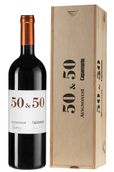 Вино санджовезе из Тосканы 50 & 50 в подарочной упаковке