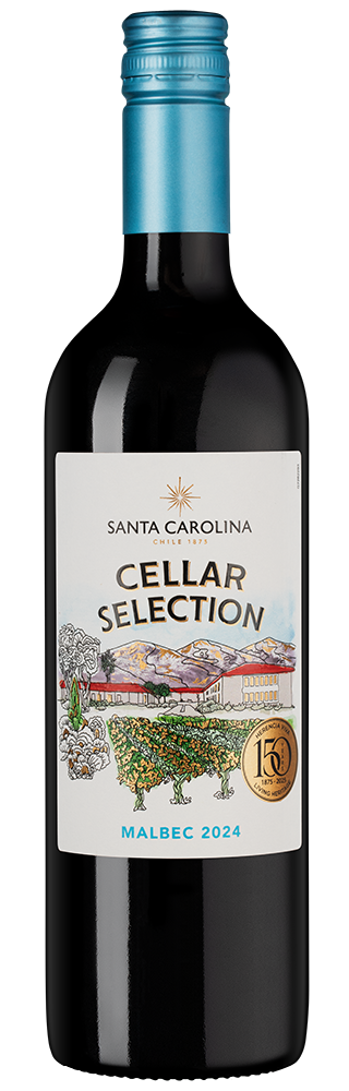 Вино Cellar Selection Malbec, Santa Carolina, 2024, (156547), Чили, Центральная Долина, красное, полусухое, 0.75 л, Селлар Селекшн Мальбек, цена 1190 рублей