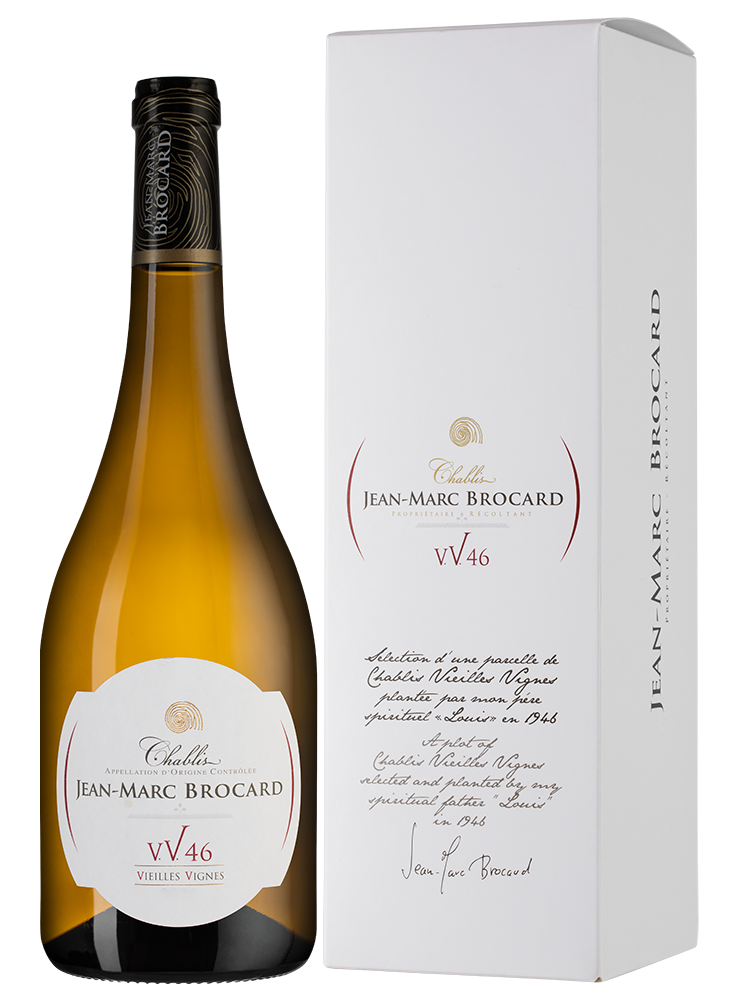 Вино Chablis Vieilles Vignes 1946 в подарочной упаковке, Jean-Marc Brocard (Domaine Sainte-Claire), 2022, (147742), Франция, Бургундия, белое, сухое, 0.75 л, Шабли Вьей Винь 1946, цена 9990 рублей