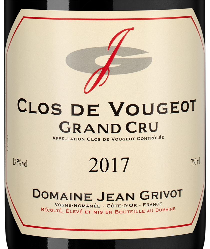 Вино Clos de Vougeot Grand Cru, Domaine Jean Grivot, 2017, (136483), Франция, Бургундия, красное, сухое, 0.75 л, Кло де Вужо Гран Крю, цена 114990 рублей