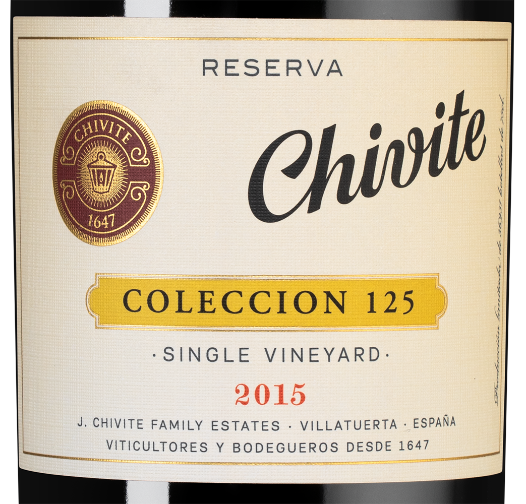 Вино Coleccion 125 Reserva, Bodegas Chivite, 2015, (130733), Испания, Наварра, красное, сухое, 0.75 л, Колексьон 125 Ресерва, цена 8990 рублей
