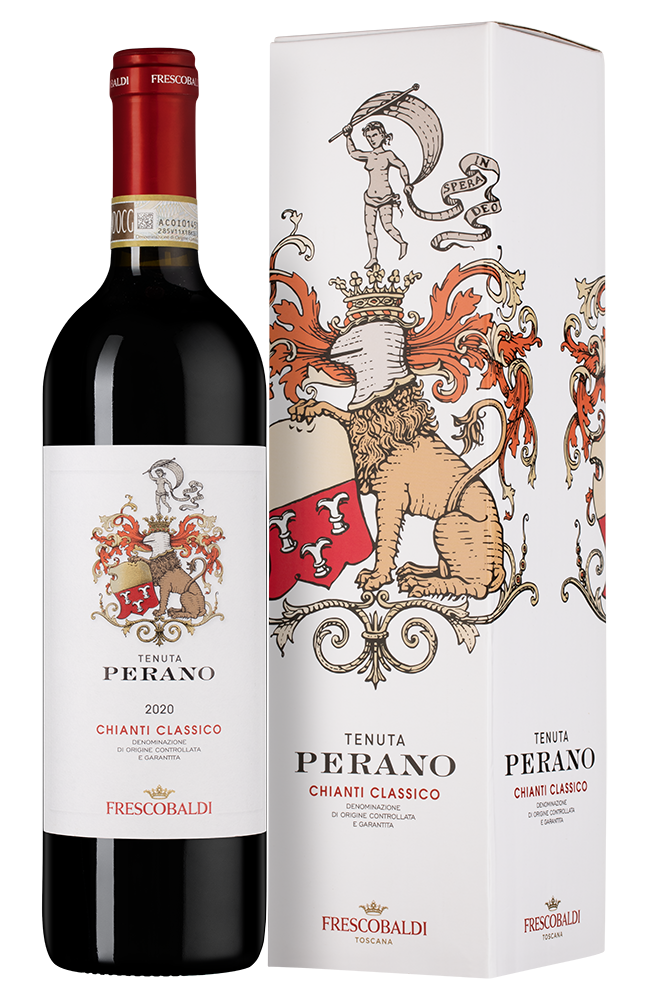 Вино Tenuta Perano Chianti Classico в подарочной упаковке, Frescobaldi, 2020, (145861), Италия, Тоскана, красное, сухое, 0.75 л, Тенута Перано Кьянти Классико, цена 6990 рублей