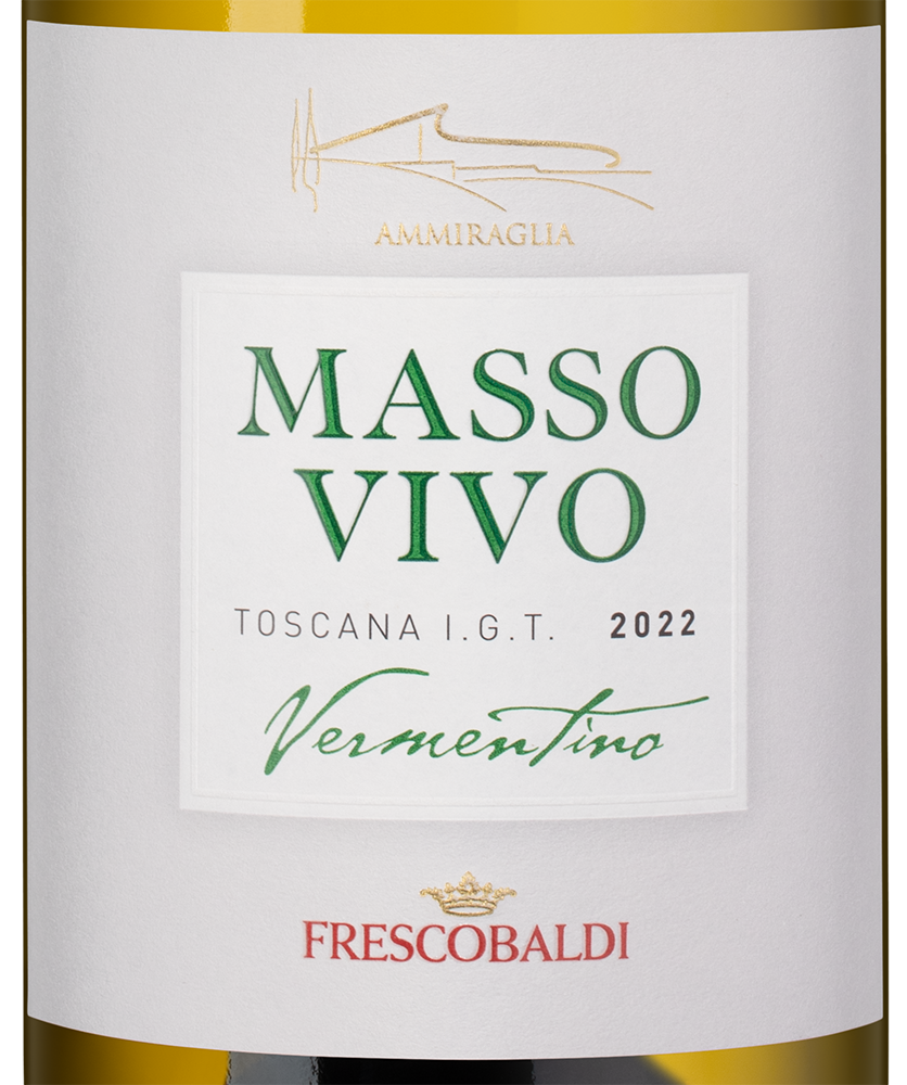 Вино Massovivo Vermentino, Frescobaldi, 2022, (143148), Италия, Тоскана, белое, сухое, 0.75 л, Массовиво Верментино, цена 3990 рублей
