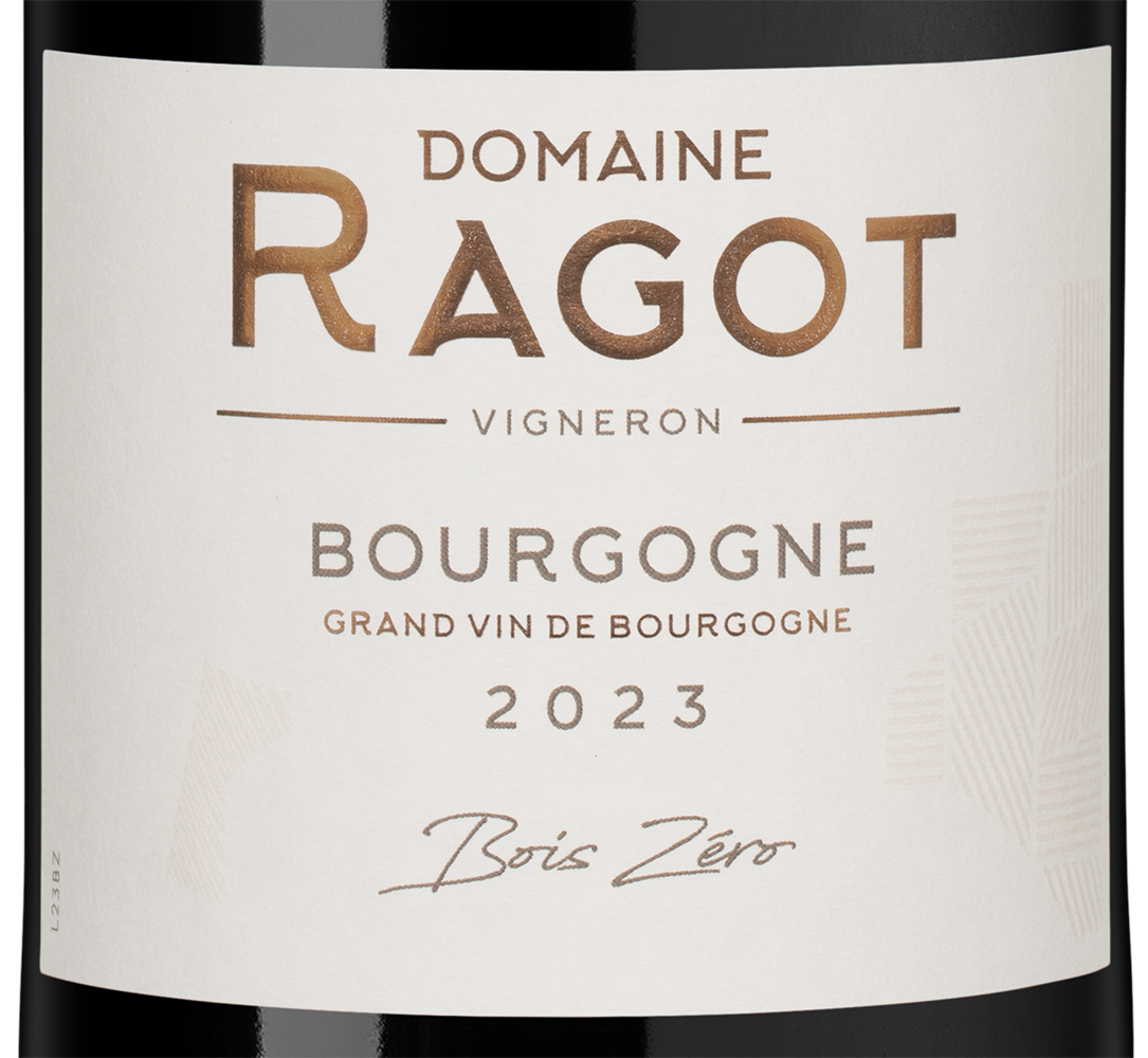 Вино Bourgogne Bois Zero Rouge, Domaine Ragot, 2023, (155989), Франция, Бургундия, красное, сухое, 0.75 л, Бургонь Буа Зеро Руж, цена 7490 рублей