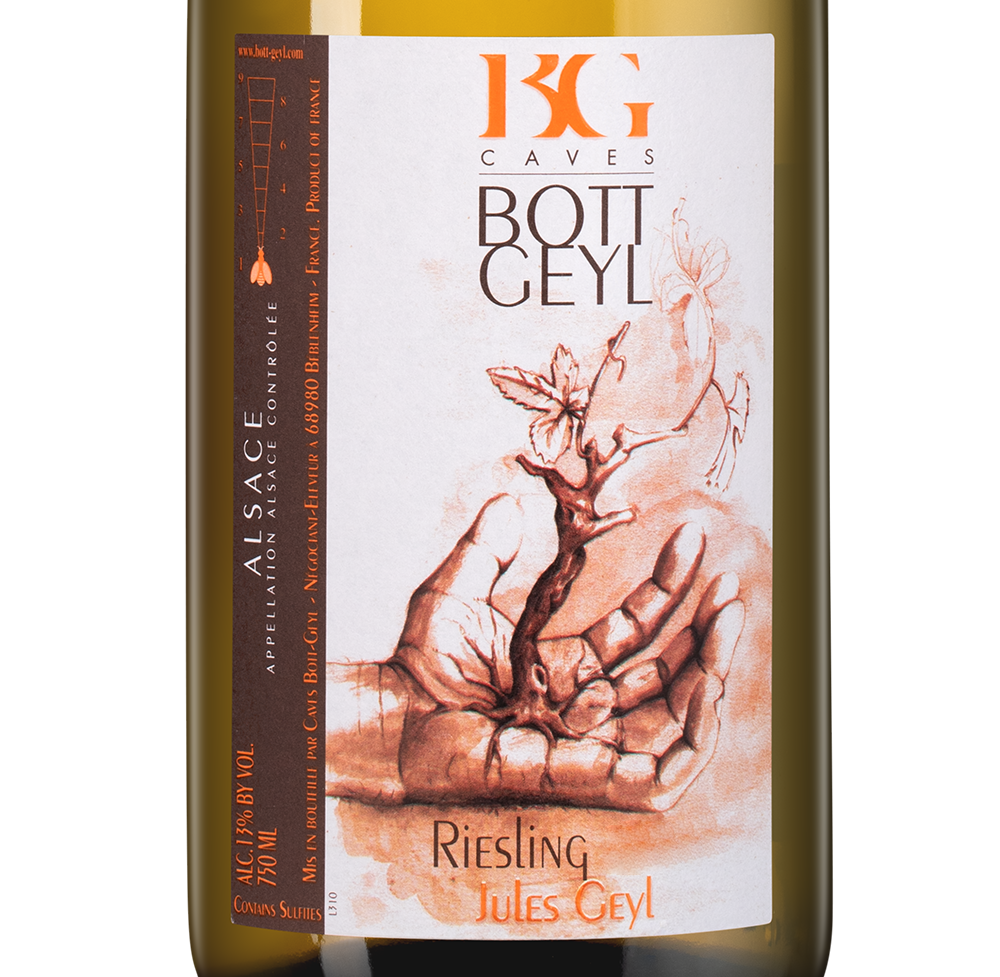 Вино Riesling Jules Geyl, Domaine Bott-Geyl, 2023, (157703), Франция, Эльзас, белое, полусухое, 0.75 л, Рислинг Жюль Гайль, цена 5990 рублей