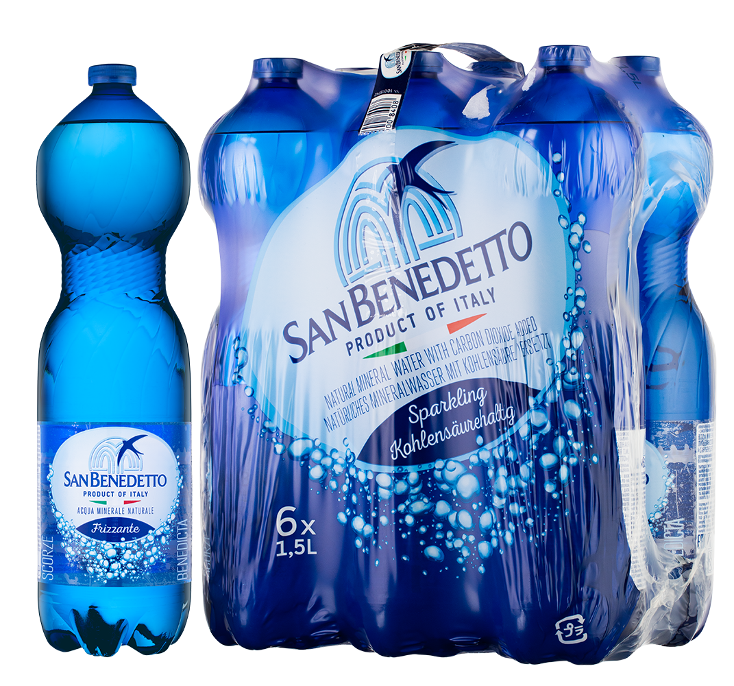 Вода газированная San Benedetto (6 шт.), 1.5л, (95273), Италия, Венето, пластик, 1.5 л, Сан Бенедетто (газированная), цена 2370 рублей