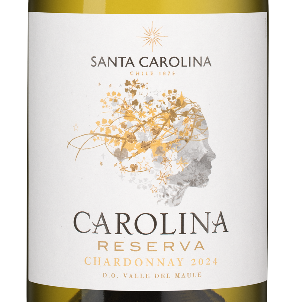 Вино Carolina Reserva Chardonnay, Santa Carolina, 2024, (152932), Чили, Центральная Долина, белое, полусухое, 0.75 л, Каролина Ресерва Шардоне, цена 1192 рублей