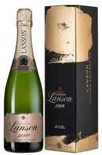 Шампанское Lanson Gold Label Brut Vintage в подарочной упаковке, (129876), gift box в подарочной упаковке, белое брют, 2009 г., 0.75 л, Голд Лейбл Винтаж Брют цена 18990 рублей