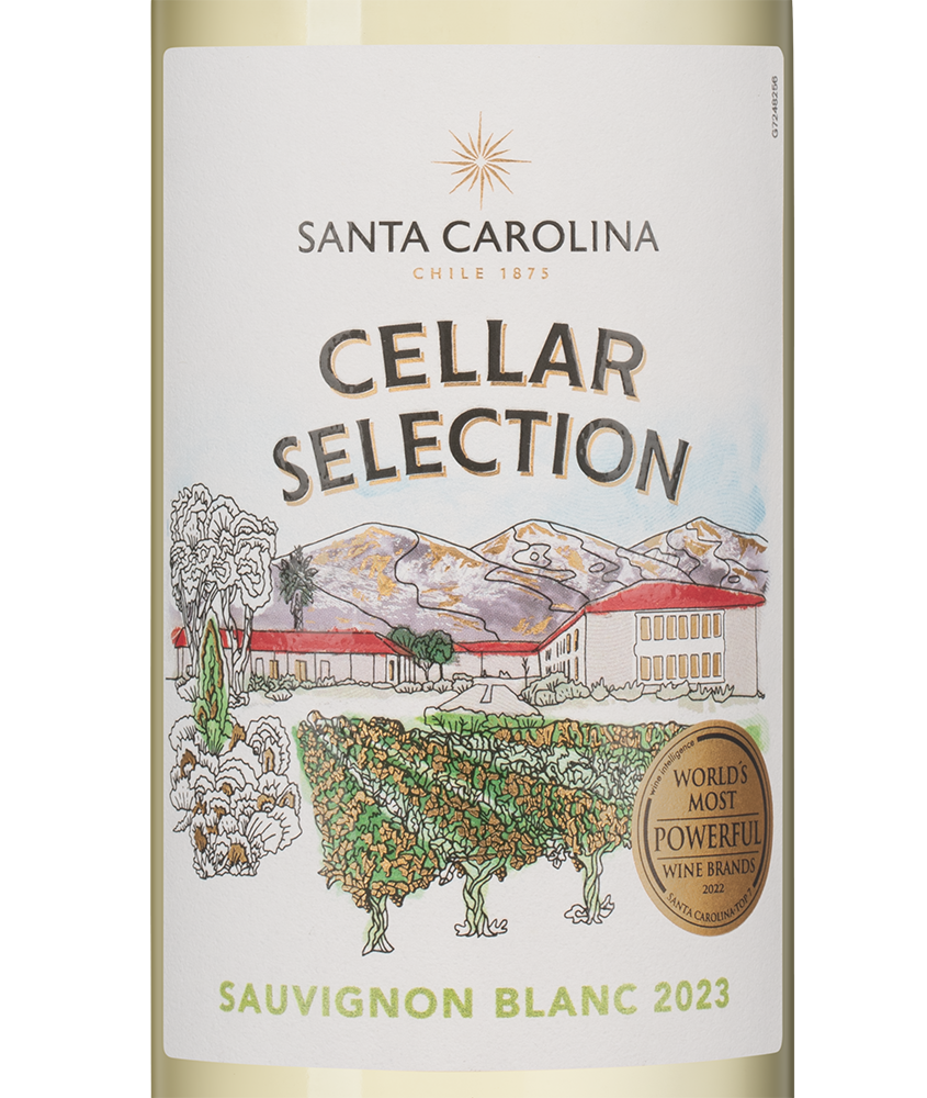 Вино Cellar Selection Sauvignon Blanc, Santa Carolina, 2023, (143972), Чили, Центральная Долина, белое, сухое, 0.75 л, Селлар Селекшн Совиньон Блан, цена 990 рублей