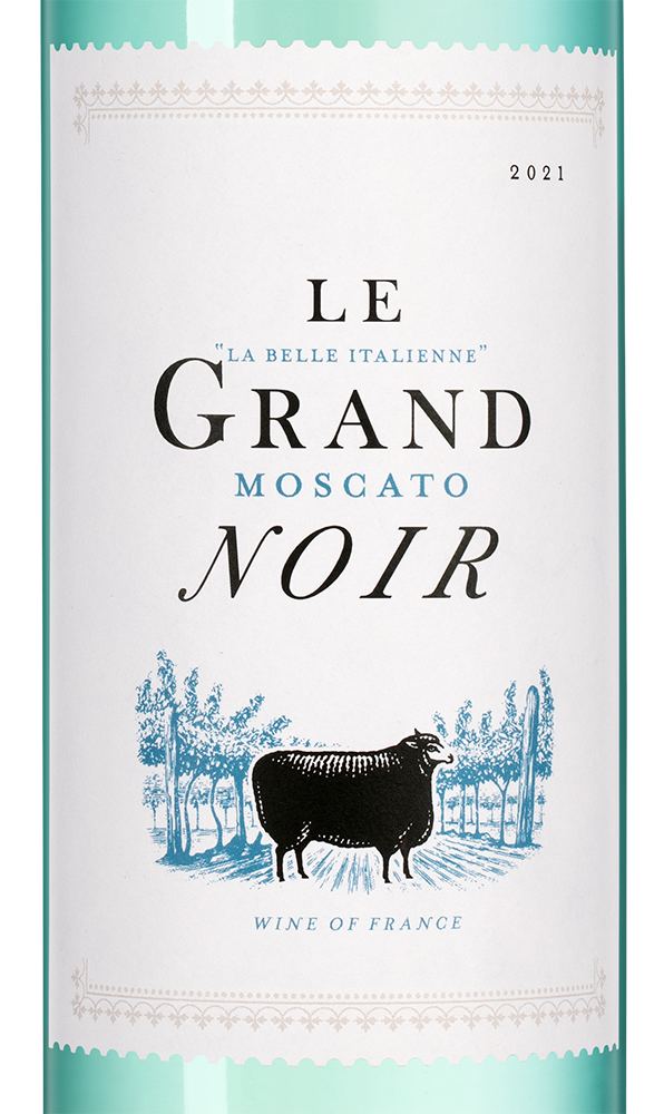 Вино Le Grand Noir Moscato, 2021, (142032), Франция, Лангедок-Руссильон, белое, сладкое, 0.75 л, Ле Гран Нуар Москато, цена 1890 рублей