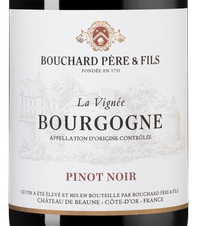 Вино Bourgogne Pinot Noir La Vignee, (133262), красное сухое, 2020 г., 0.75 л, Бургонь Пино Нуар Ла Винье цена 5490 рублей