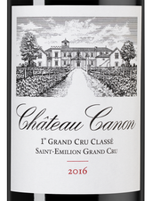 Вино Chateau Canon 1er Grand Cru Classe (Saint-Emilion Grand Cru), (108658), красное сухое, 2016 г., 0.75 л, Шато Канон цена 44990 рублей