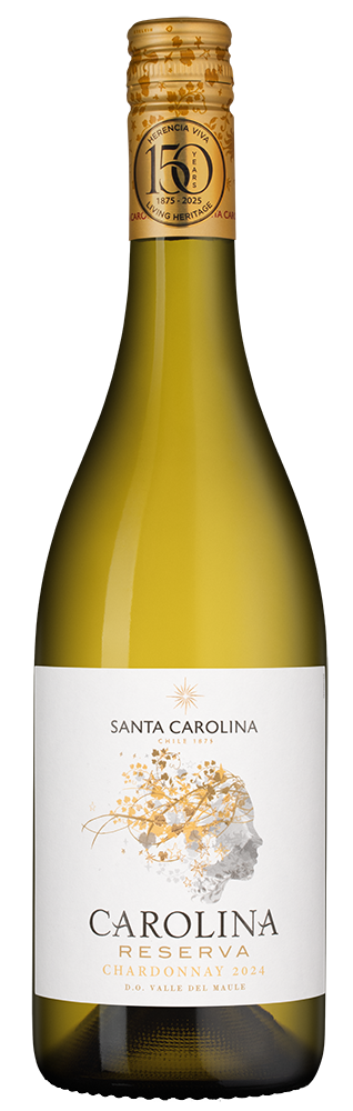 Вино Carolina Reserva Chardonnay, Santa Carolina, 2024, (152932), Чили, Центральная Долина, белое, полусухое, 0.75 л, Каролина Ресерва Шардоне, цена 1192 рублей
