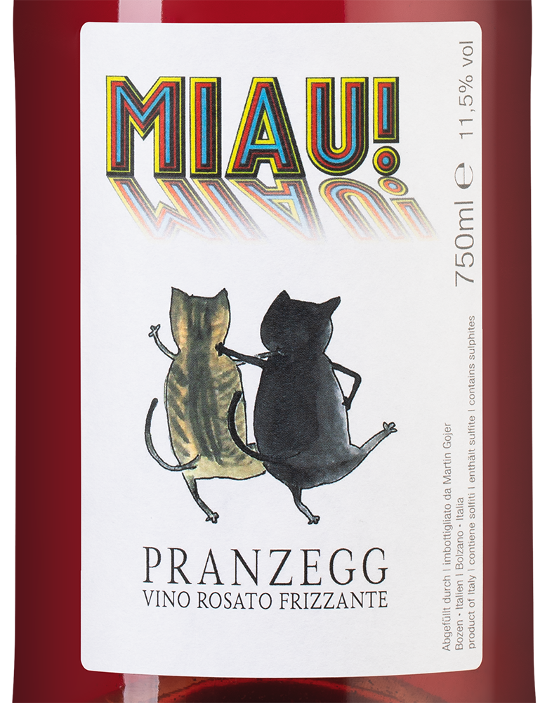 Игристое вино MIAU!, Pranzegg, 2022, (142804), Италия, Трентино-Альто Адидже, розовое, экстра брют, 0.75 л, Мяу!, цена 8490 рублей