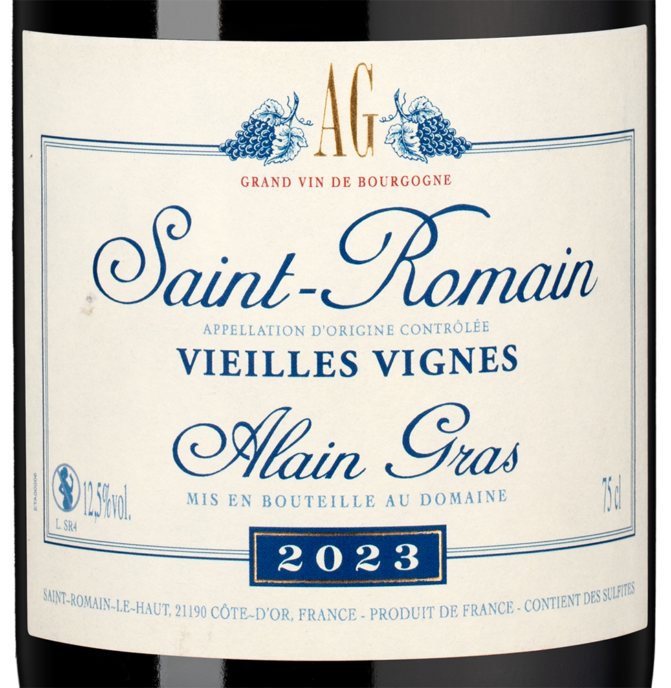Вино Saint-Romain Rouge, Domaine Alain Gras, 2023, (155280), Франция, Бургундия, красное, сухое, 0.75 л, Сен-Ромен Руж, цена 13490 рублей