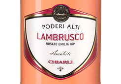 Розовое игристое вино и шампанское Lambrusco dell'Emilia Rosato Poderi Alti
