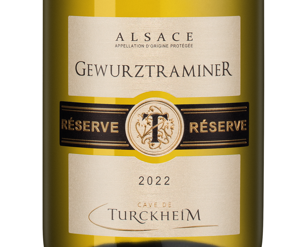 Вино Gewurztraminer Reserve, Cave de Turckheim, 2022, (155067), Франция, Эльзас, белое, полусухое, 0.75 л, Гевюрцтраминер Резерв, цена 3990 рублей