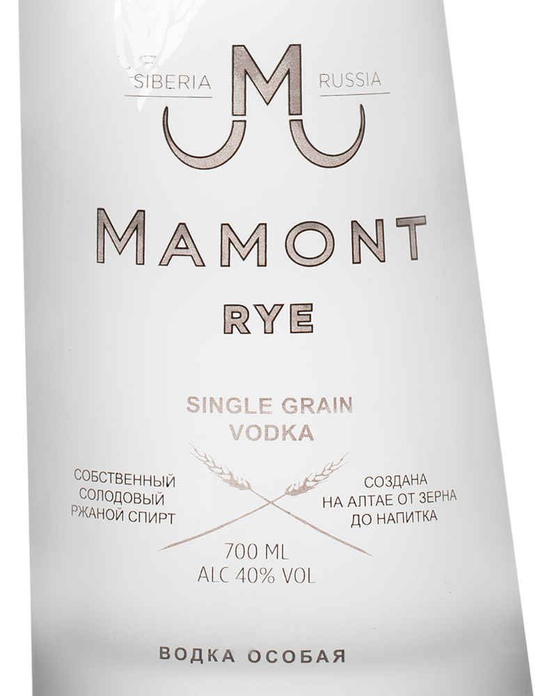 Водка Mamont Rye, (154756), Россия, Алтайский край, 0.7 л, Мамонт Ржаная, цена 1590 рублей