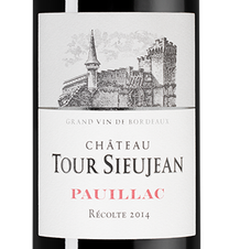 Вино Chateau Tour Sieujean, (137750), красное сухое, 2014 г., 0.75 л, Шато Тур Сьёжан цена 6490 рублей