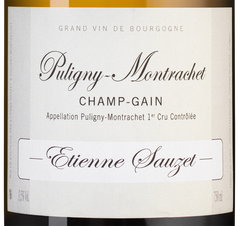 Вино Puligny-Montrachet Premier Cru Champ Gain, (126408), белое сухое, 2018 г., 0.75 л, Пюлиньи-Монраше Премье Крю Шам Ген цена 26890 рублей