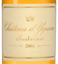 Вино Chateau d'Yquem, (139424), белое сладкое, 2006 г., 0.375 л, Шато д'Икем цена 47490 рублей